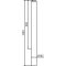 Stainless steel post |  102 mm | stationary, for casting in concretetotal length: 1200 mm | without lock | without eyelet